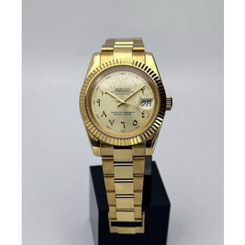 Custom Seiko Mod • Full Gold Arabic DateJust on Oyster Bracelet • 39mm